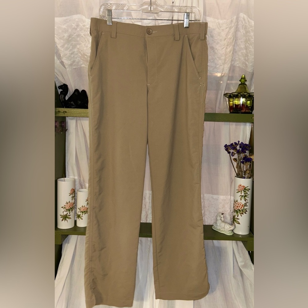 Under Armor—Swishy khaki pants, 32x30